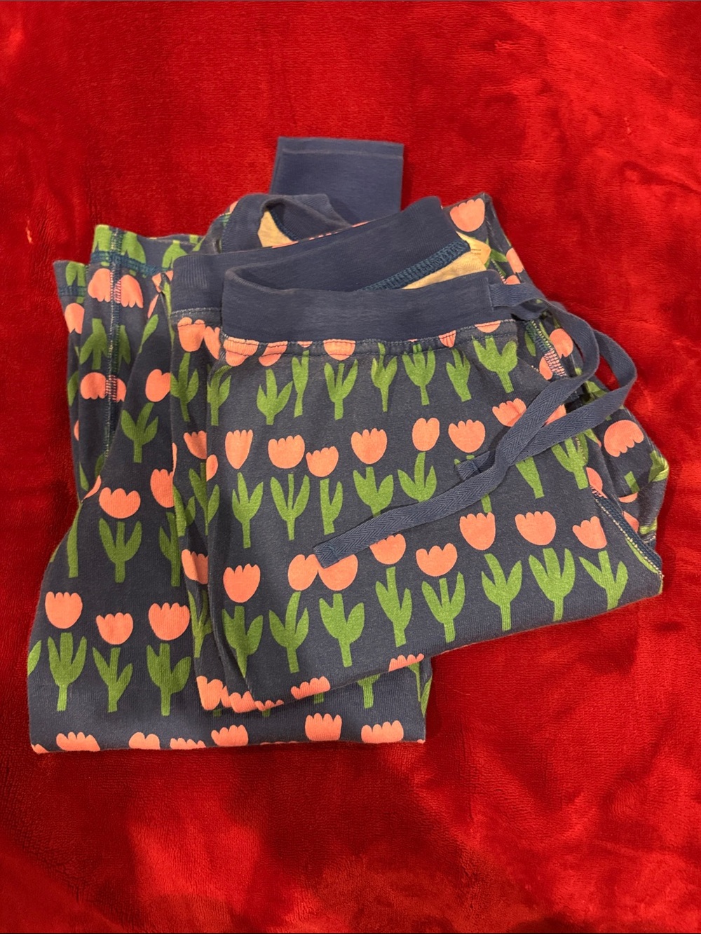 Women’s Small Hanna Anderson matching PJ set tulip print top and bottom